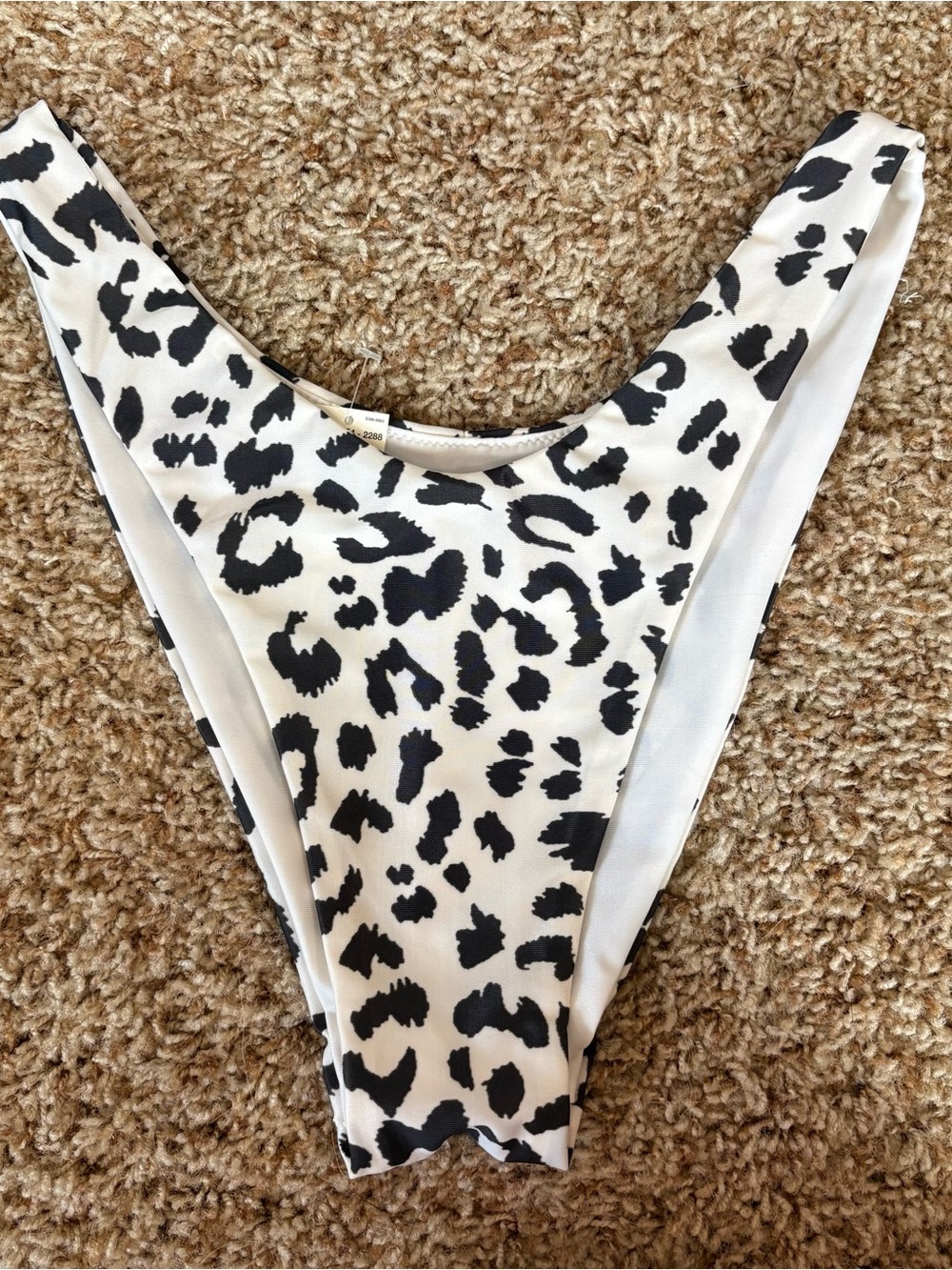 NWT aerie size M cheekiest high cut bikini bottoms black & white leopard print